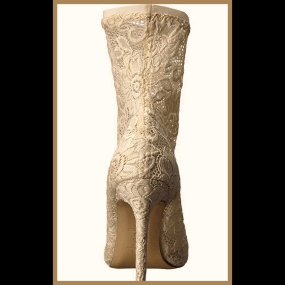 CHARLES DAVID LACE HEELS/BOOTIES-SIZE 5 1/2-GREAT - Picture 3 of 7